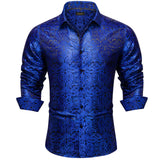 Advbridge New Luxury Silk Designer Men's Shirt Long Sleeve Social Button Down Collar Dress Shirts Blouse Prom Party Men Clothing