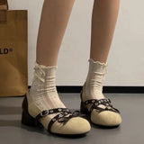 ADVBRIDGE  -  New Spring Vintage Thick Heel Women Mary Jane Shoes Concise Belt Buckle Shoes Female Elegant Party Dress Pumps