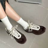 ADVBRIDGE  -  Women's Retro Design Casual Flat Casual Sports Single Shoes New Autumn Shallow Mouth Versatile Comfortable Lace Up Sneakers