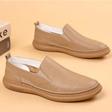 ADVBRIDGE  -  Leather Shoes Men's 2025 Summer New Male Leather Shoe Leather Man Casual Single Shoe Solid Color Breathable Mans Shoes Loafers