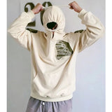 Advbridge Men Y2k Streetwear Hip Hop Hoodie Funny Skull Ripped Patchwork Embroidery Long Sleeves Pullover Autumn Casual Harajuku Tops