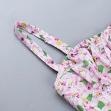 ADVBRIDGE  -  Pink Floral Printed Slip Dress Women Summer Sexy Sleeveless A-line High Waist Short Dresses Vacation Beach Sundress 2025 New