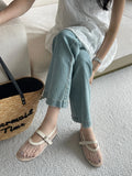 ADVBRIDGE  -  Red Flat Shoes Women Low Heel Pumps Summer Mesh Mary Jane Shoes Comfort Ballet Flats Big Size 42 43 Summer Ladies Buckle Shoes