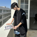 ADVBRIDGE  -  Hot Sale Cotton T-Shirt Bleach Cosplay T Shirt  Men Patchwork O-Neck Short Sleeve Tee Fashion T Shirt for Men Clothing Q84