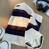 ADVBRIDGE  -  New Arrival Flower Festival T Shirt Men Striped Fashion O-Neck Tshirts Summer Cotton Tops Loose Street Hip Hop T-Shirts Q100