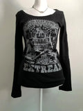 Advbridge Vintage Gothic Black Women T-shirts Punk Style Graphic Grunge Tshirts Harajuku Y2k 2000s Long Sleeve Tops Streetwear