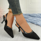 Advbridge Women Shoes Satin Pointed Back Empty Women Sandals 2025 Summer One-word Buckle Sexy  High Heels Women Sandalias Mujer Zapatos