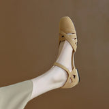 ADVBRIDGE  -  Fashion Womens Shoes 2025 Summer Round Toe Breathable Female Med Clear Heels Luxury Comfort Girls Beige Medium Sandal