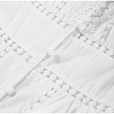 ADVBRIDGE  -  Elegant Lace Hollow Out Women's Long Dress Solid V-neck Patchwork Puff Sleeve Bodycon Dressess Female 2025 Spring New Lady Robes