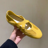 ADVBRIDGE  -  Flats Womens 2025 Spring with Leather Cross Straps Flat Top Height Increasing Pumps Women's Round Toe Mary Jane Shoes for Women