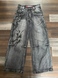 Advbridge Y2K New High-Waisted Jeans Female American Harajuku Loose Fashion Gothic Wide-Leg Pants Screen Sister Pocket Straight Pants Tide