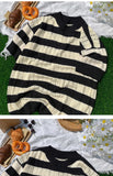 ADVBRIDGE  -  Striped Men'S Tee Clothing Cartoon Home Tee Clothing Popular Youth Contrast Color T Shirt Retro Funny Short Sleeve Q242