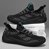 ADVBRIDGE  -  Fashion Mens Casual Shoes Summer Lightweight Flying-Woven Running Sport Shoes Male Mesh Breathable Soft Soled Comfort Sneakers