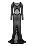ADVBRIDGE  -  Women's Autumn and Winter New Retro Style Lace Spliced Hollow Hot Girl Dress Elegant Sexy Party Dress Club Clothing