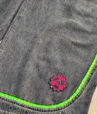 Advbridge Streetwear Big Pocket Jeans Y2K Hip Hop Rock Embroidered Pattern Baggy Jeans Black Pants Men Women Mid Rise Wide Leg Trousers