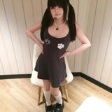 ADVBRIDGE  -  Korean Fashion Kawaii Emo Mini Dress Women Harajuku Dresses Indie Aesthetic Birthday Dress for Wome Streetwear
