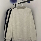 Advbridge Autumn Winter New Fake Two Pieces Sweatshirts Women Clothing Boys Vintage Turn-down Collar Casual Trend Letter Sweatshirts