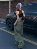 Advbridge  -  Retro High Waist Overalls Women Spring And Autumn Design Ins Korean  Casual Long Pants Loose Wide Leg Pants Streetwear Weatpants
