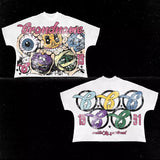 Advbridge Harajuku Casual Summer Short Sleeve Men Women Y2K Hip Hop Graphic Print T Shirt Oversized Cotton T Shirt Gothic Tops Streetwear