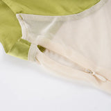 ADVBRIDGE  -  Elegant Light Green Satin One-Shoulder Sheer Mesh Bodycon Mini Dress Women Sexy See Through Ruched Slim Summer Party Dress