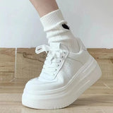 ADVBRIDGE White Sports Shoes Korean Women Platform Sneakers Casual Harajuku Tennis Female Vintage Vulcanize Designer Footwear