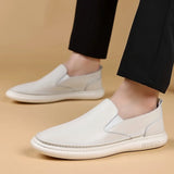 ADVBRIDGE  -  Leather Shoes Men's 2025 Summer New Male Leather Shoe Leather Man Casual Single Shoe Solid Color Breathable Mans Shoes Loafers