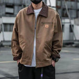 Advbridge Winter New Workwear Denim Jacket Retro Men's and Women's Lapel Loose Trendy Casual Y2k Denim Jacket Top Denim Jacket Men