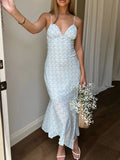 ADVBRIDGE  -  Women Floral Prints Spaghetti Strap Dress Summer Bohemian V-neck Corsets Long Dresses for Beach Vacation Party Elegant Sundress