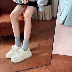 Advbridge 2024 new leather small white shoes female small fragrance wind thick sole increase net surface spring and summer shoes bread sho