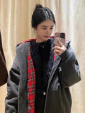 Advbridge Casual Women Thick Solid Long Sleeve Sweatshirts Autumn Vintage Pocket Hooded Loose Coats Female Chic Oversize Outwear