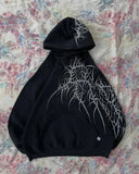 ADVBRIDGE  -  Oversized Graphic Print Black HoodiesY2k Clothes Gothic Punk  Loose Harajuku Long Sleeved Hoodie Men and Women Sweatshirt Tops