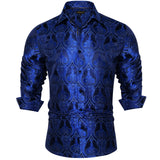 Advbridge New Luxury Silk Designer Men's Shirt Long Sleeve Social Button Down Collar Dress Shirts Blouse Prom Party Men Clothing