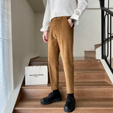 Advbridge Spring Autumn Men New Fashion Solid Color Corduroy Suit Pants Male Slim Fit Trousers Men Business Work Casual Pants H374
