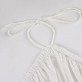 ADVBRIDGE  -  Holiday Patchwork Lace Halter Dress Sexy Slim Bandage Sleeveless Backless Mini Dresses For Women 2025 Summer Fashion