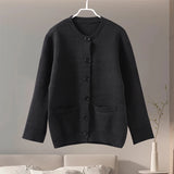 Advbridge Casual Knitted Cardigan Women Solid Slim O-neck Long Sleeves Single Breasted Pocket Female Coats 2024 Autumn New Lady Knitwears