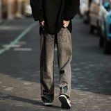 Advbridge New Men's Y2K Flower Printed Baggy Jeans 2023 Streetwear American Casual Denim Wide-leg Pants Hombre Vintage Straight Trousers