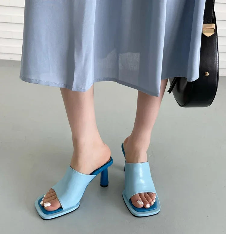 ADVBRIDGE  -  Summer Luxury Design Slipper Women Fashion Platform Square Toe High Heel Ladies High Quality Slides Outdoor Dress Party Sandals
