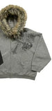 Advbridge Vintage Harajuku Y2K Streetwear Women Gothic Punk Cross Print Fur Collar Zipper Hoodie Hip-hop Fashion Casual Loose Sweatshirt