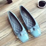 Advbridge Blue Flats Luxury Leather Casual Flat Square Toe Shoes For Women  Ladies Summer Footwear White Pink Genuine Mark Wholesale A