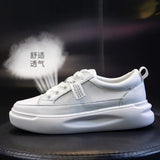 ADVBRIDGE  -  Leather sneakers 2025 Autumn/winter New Single Shoe Thick Soled Women's Shoes Flat Soled Shoes Casual Shoe Women's Board Shoes