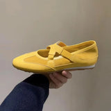 ADVBRIDGE  -  Flats Womens 2025 Spring with Leather Cross Straps Flat Top Height Increasing Pumps Women's Round Toe Mary Jane Shoes for Women