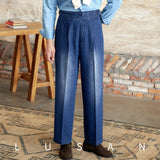 ADVBRIDGE  -  Autumn and Winter Retro American Khaki Loose Wide-leg Jeans Japanese-style Profile Gorkha Casual Pants for Men