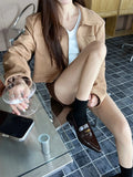 ADVBRIDGE  -  Autumn New Brand Women Flat Shoes Fashion Pointed Toe Slip On Ladies Casual Laofer Shoes Flat Heel Dress Flat Shoes New
