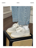 ADVBRIDGE -  Real leather men's shoes 2025  spring new Korean trend versatile and old-fashioned shoes thick white sole sports and leisure shoe