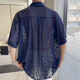 Advbridge Men Sexy Perspective Lace Thin Shirt Genderless 2024 Summer New Fashion Nightclub Temperament Versatile Short Sleeve Tops Unisex