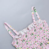 ADVBRIDGE  -  Pink Floral Printed Slip Dress Women Summer Sexy Sleeveless A-line High Waist Short Dresses Vacation Beach Sundress 2025 New