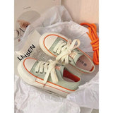 ADVBRIDGE  -  Women's Thick Bottom Canvas Shoes Summer Thin Style Versatile Design Rubber Sole Pure Color Adult Unisex Fashionable Board Shoes