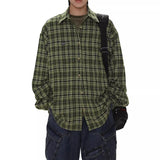 ADVBRIDGE  -  Spring Autumn Retro Plaid Print Men's Shirts Casual Lapel Collar Buttoned Long Sleeve Cardigan For Men Fashionable Cardigan