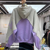 Advbridge Three-dimensional foam splicing color hoodie plus fleece hoodie men and women