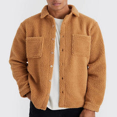 Advbridge Streetwear Plush Warm Woolen Coats Autumn Fashion Lambwool Lapel Button Thickened Outwear Men Long Sleeve Solid Fleece Jacket